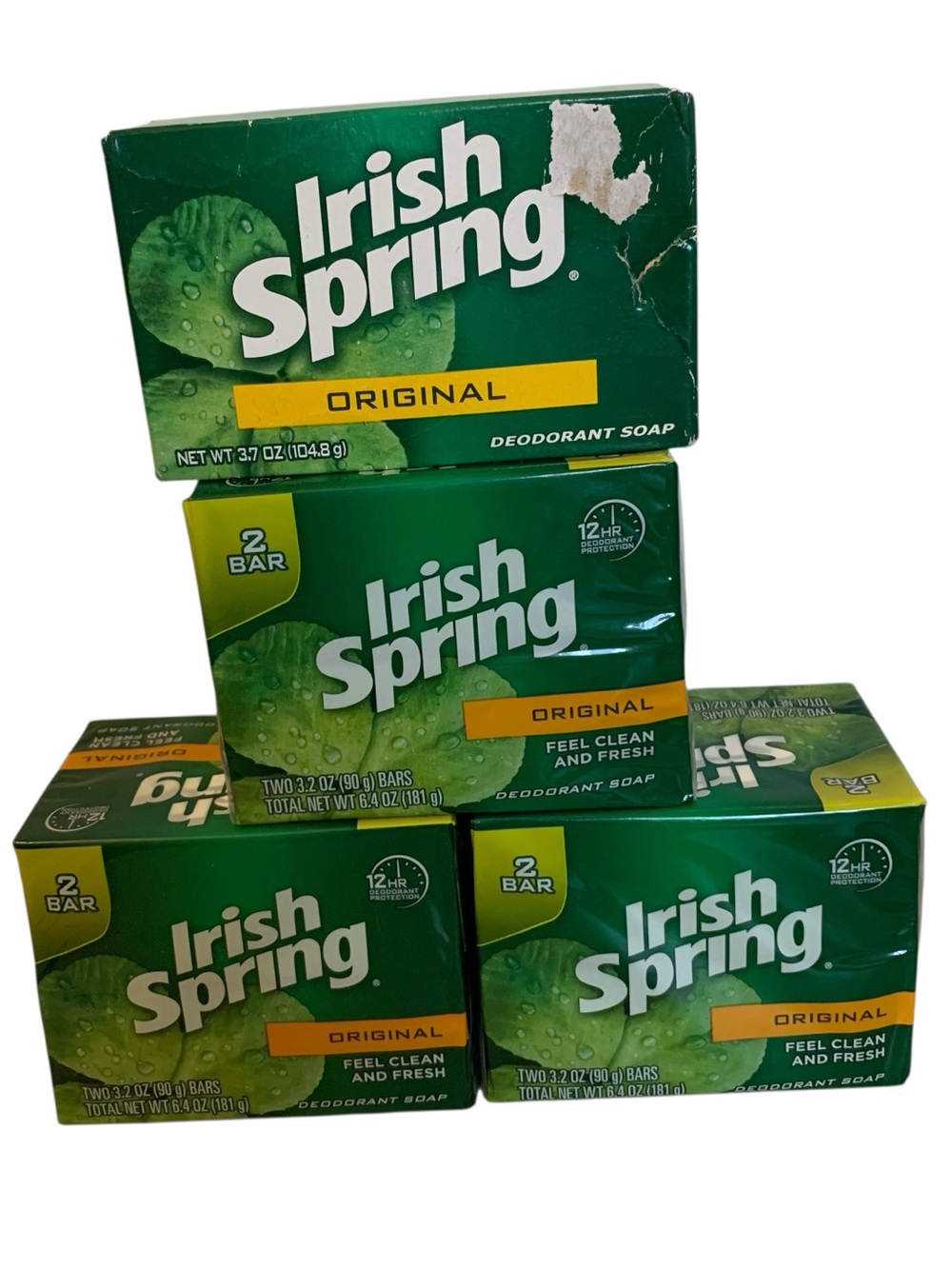 Share Irish Spring 9 BARS 3.75 oz ORIGINAL Scent Deodorant Soap NO FLAXSEED NOS